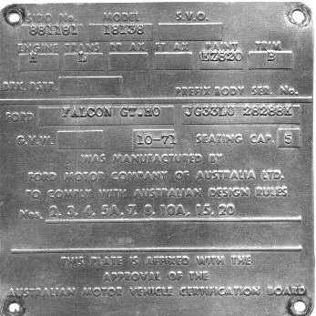 Ford falcon id tags #8
